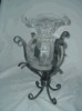 Vase stand w/ruffled top vase